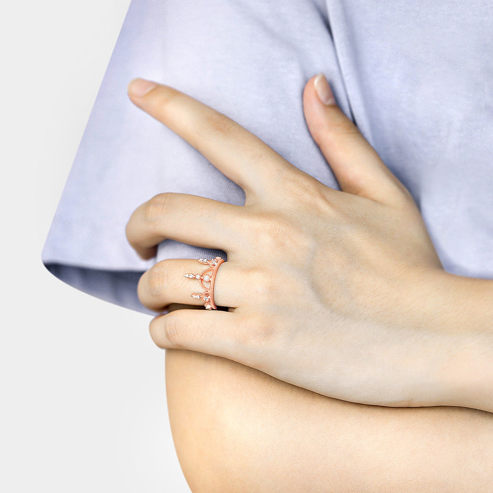 Zircon King Crown Silver Ring