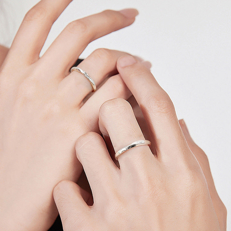 Mobius Silver Couple Ring