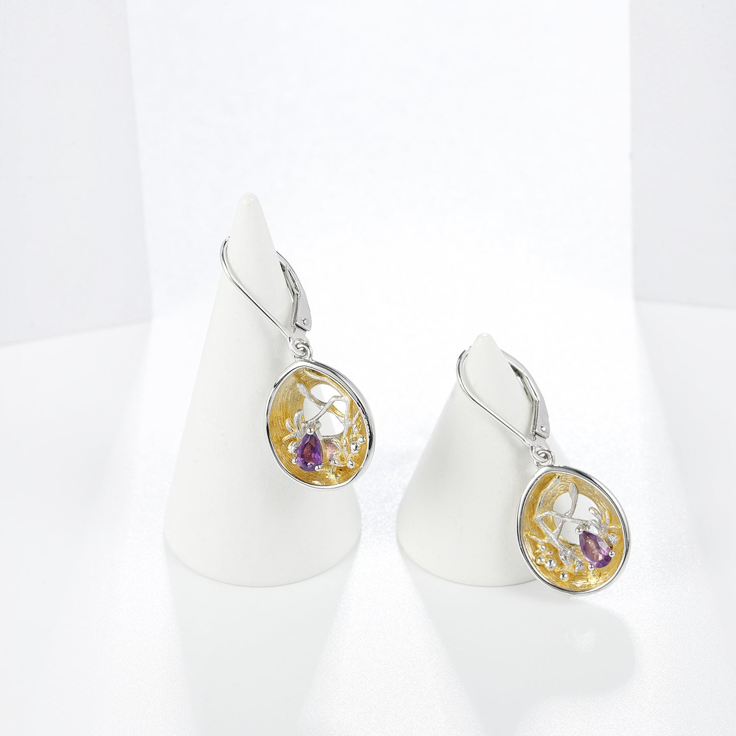 S925 Silver Inlaid Natural Topaz Drop Earrings for Women