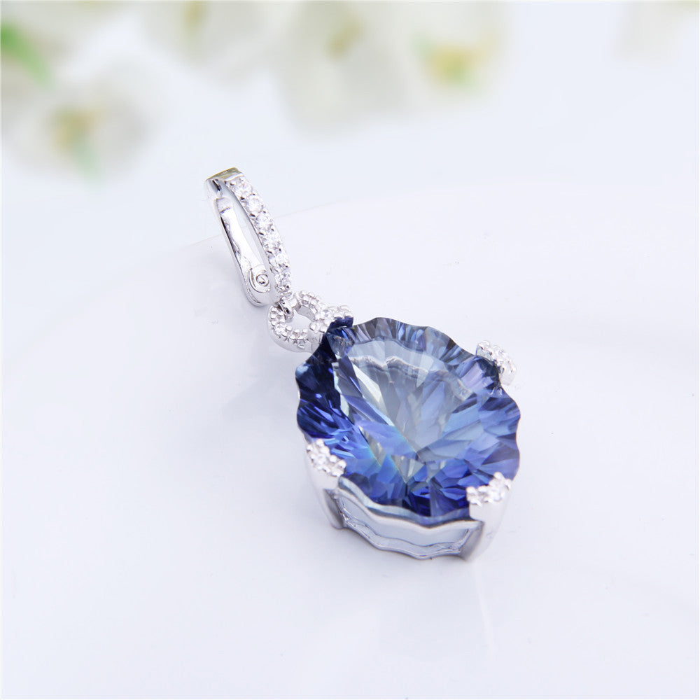 Crystal Pendant Silver Necklace for Women