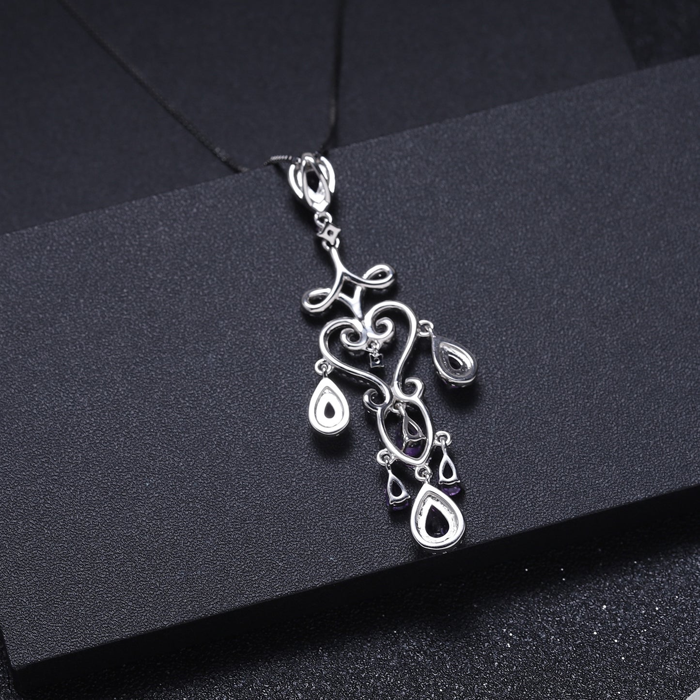 French Romantic Luxury Natural Amethyst Premium Pendant Necklace for Women