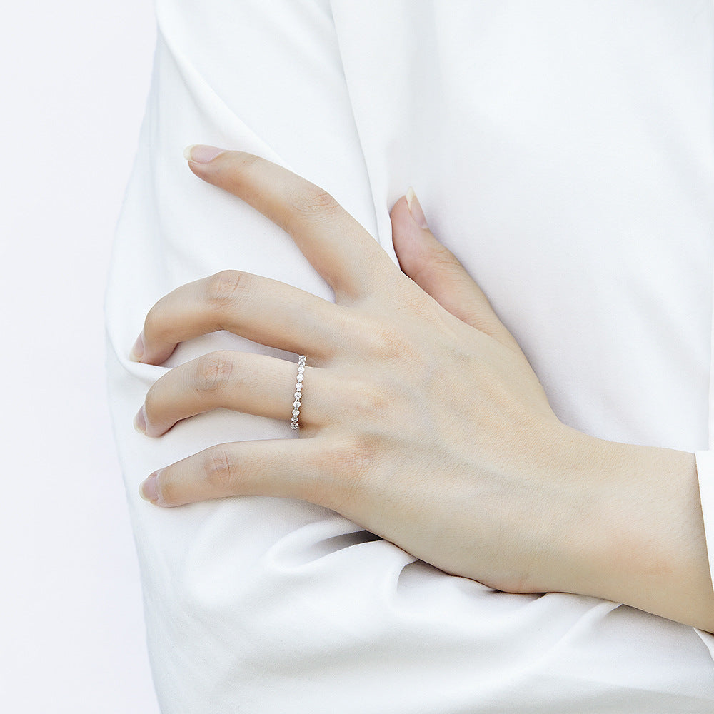 Full Circle Round Zircon Silver Ring for Women