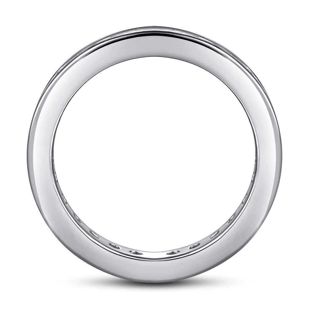Full Round Zircon Eternity Silver Ring for Women