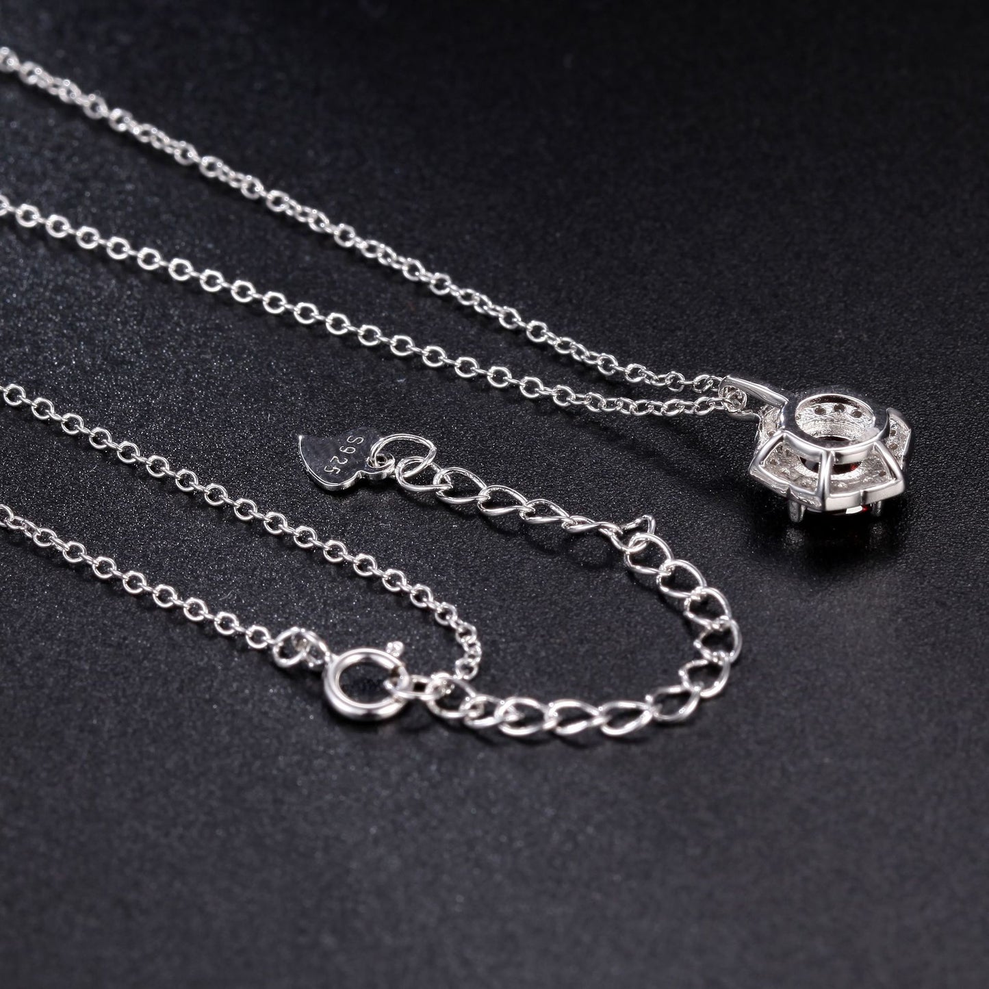 French Romantic Luxury Jewelry Design Inlaid Natural Colourful Gemstones Flower Pendant Silver Necklace for Women