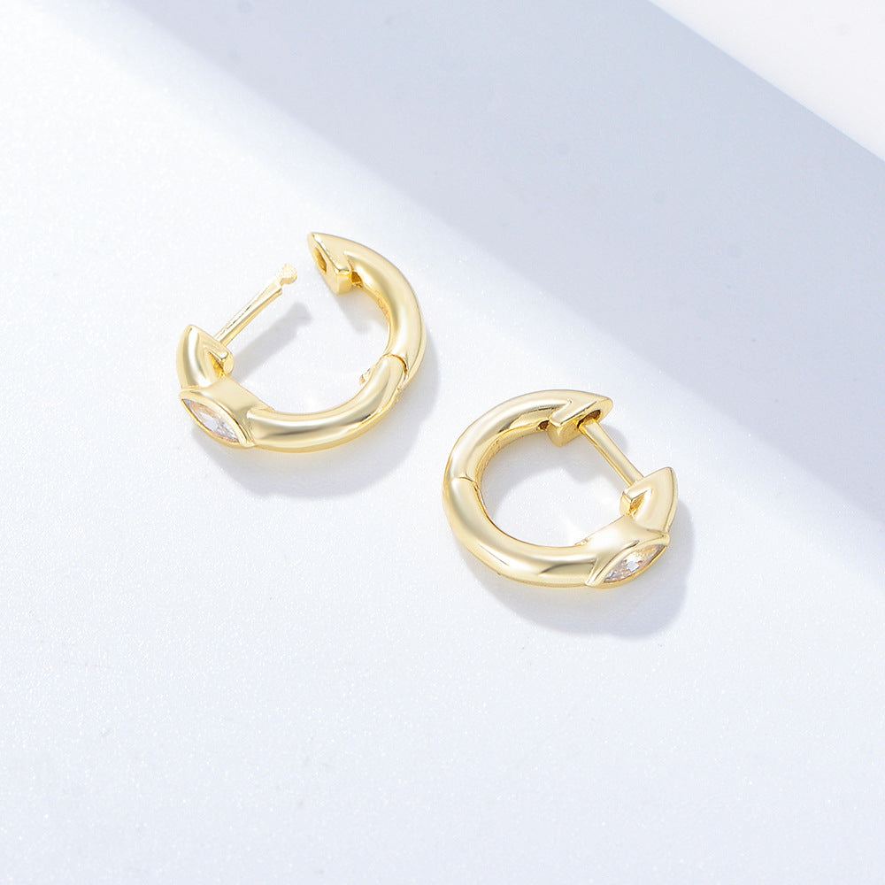 Marquise Zircon Sterling Silver Studs Earrings for Women