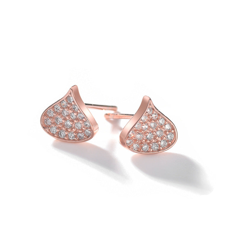 Zircon Little Chestnut Silver Stud Earrings for Women