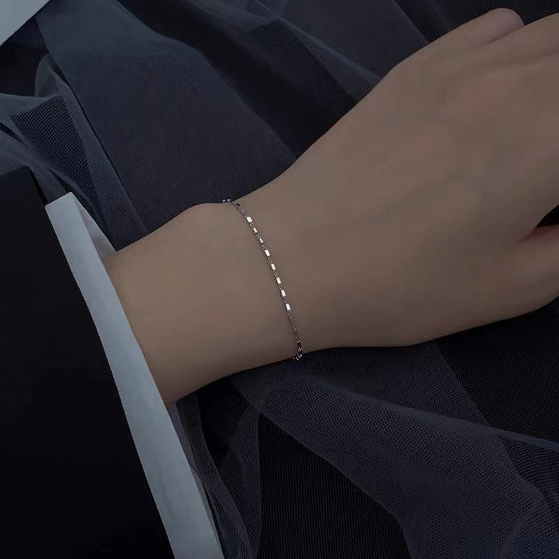 Fashion Cuboid Chain Silver Bracelet for Women