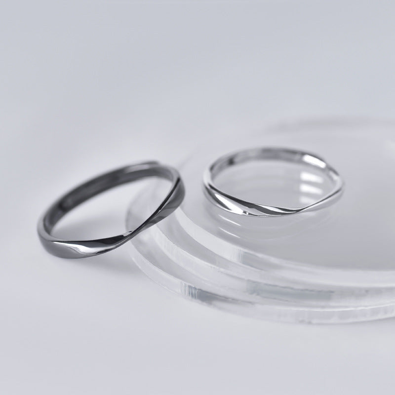 Mobius Series Silver Couple Ring for Women