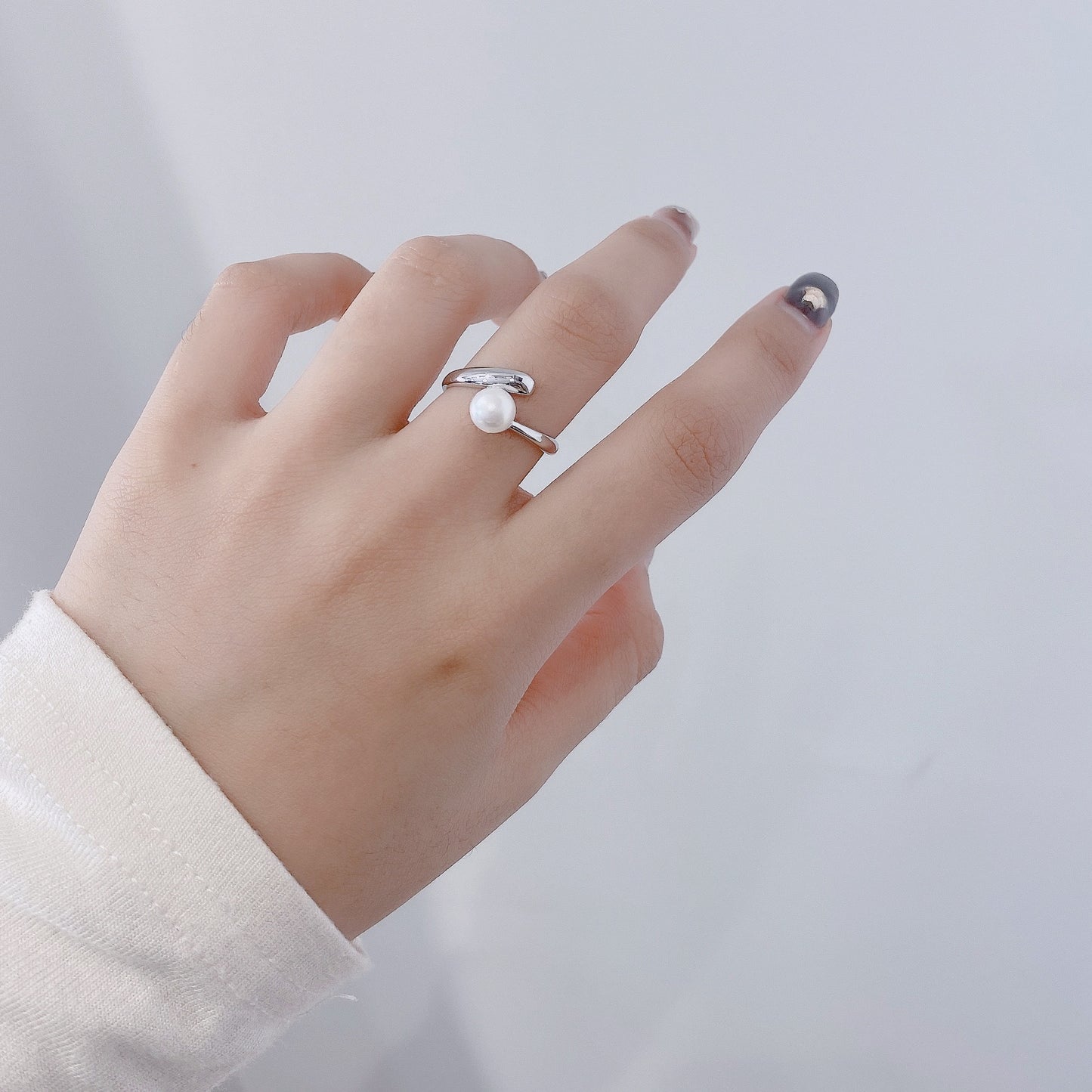 Natural Pearl Silver Ring for Women