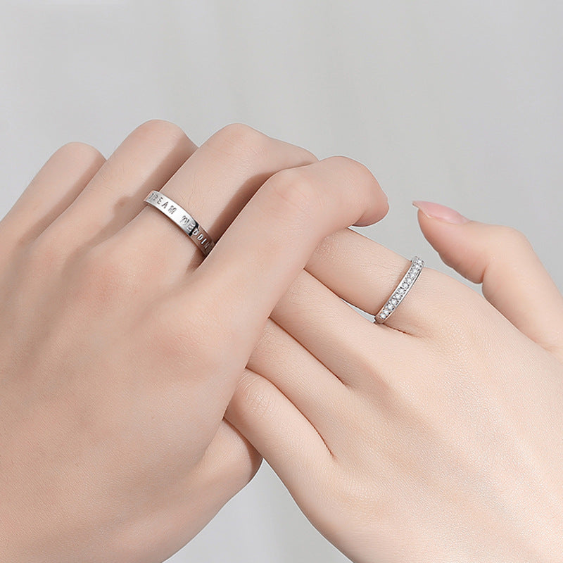 Eternity with Zircon Silver Couple Ring for Women