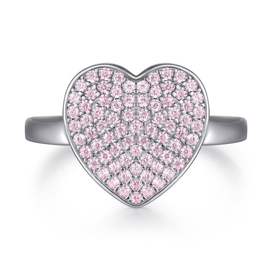 Barbie Heart Zircon Silver Ring for Women