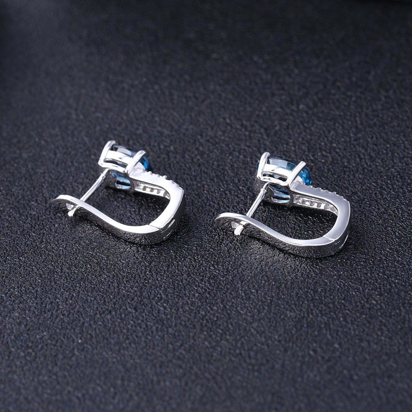 European Natural Topaz Oval Shape Sterling Silver Studs Earrings for Women
