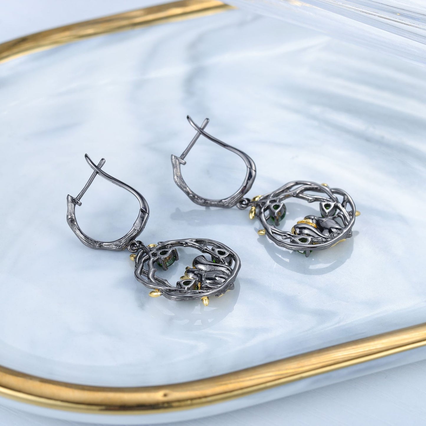 Squirrel Sterling Silver Drop Earrings for Women