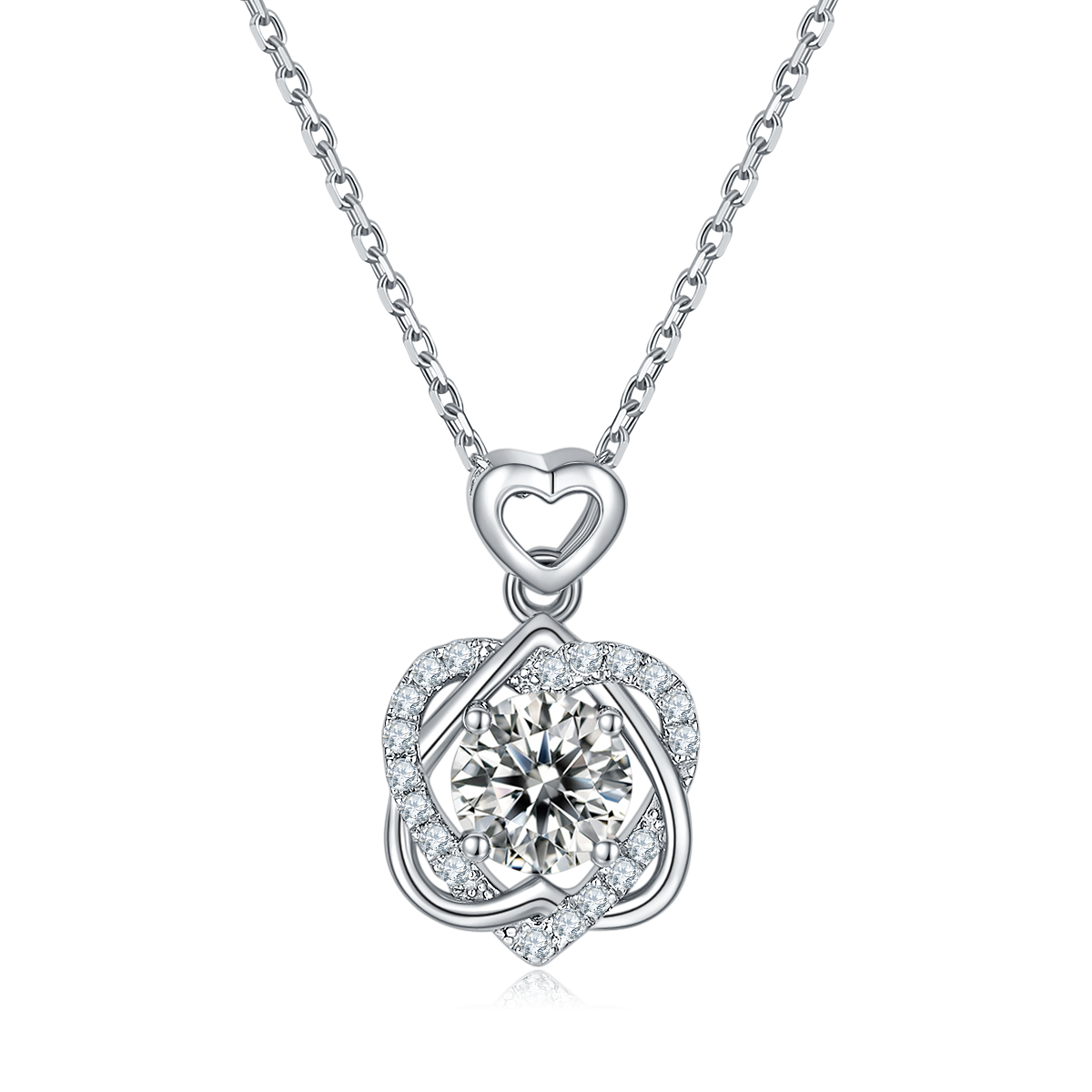 Moissanite Solitaire Drop Infatuation Necklace for Women