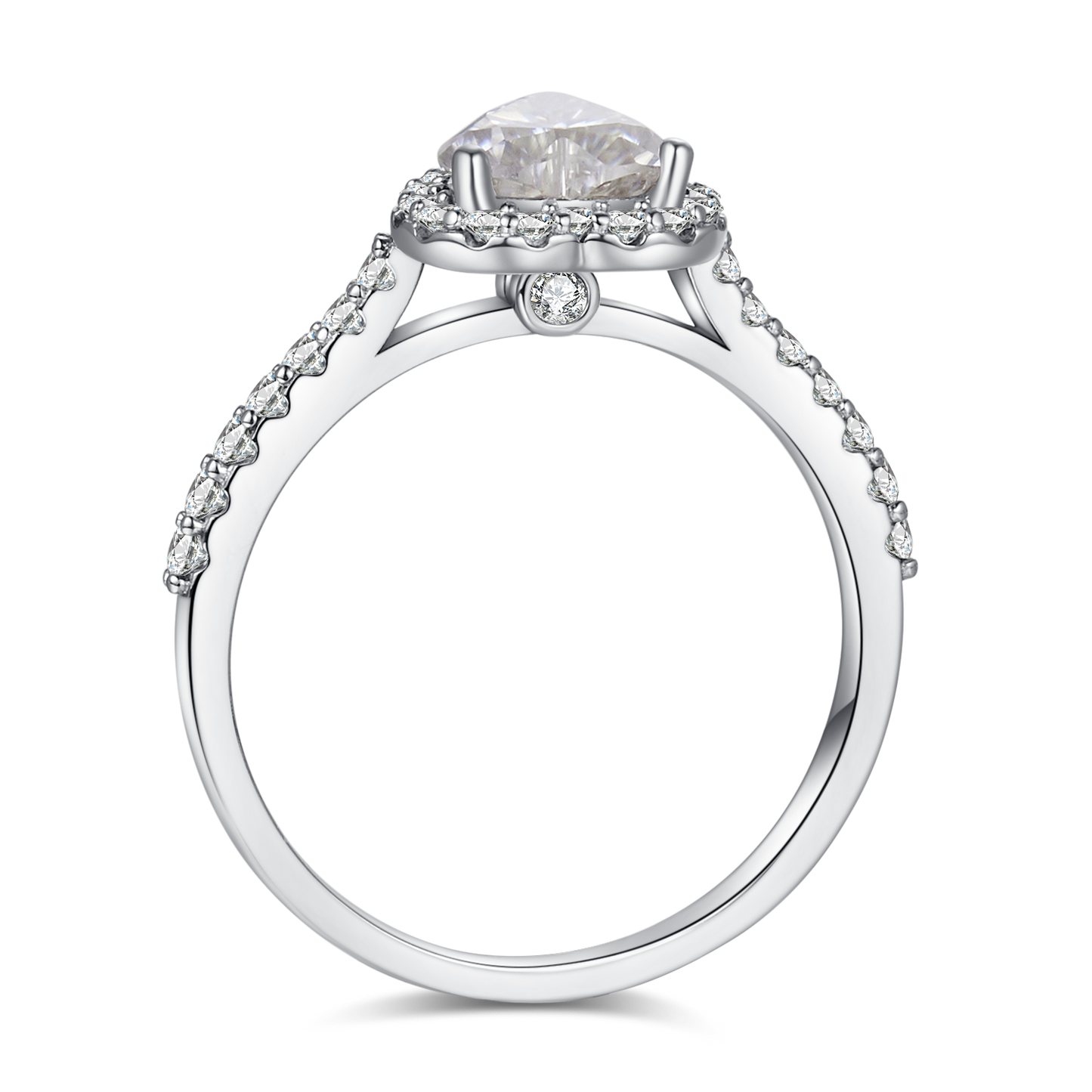 1.0CT Moissanite Trillion Soleste Halo Ring for Women