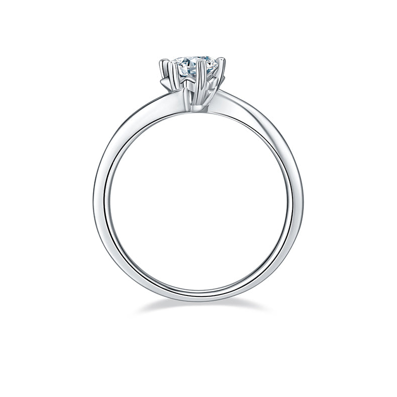 (Four Colours) Moissanite(0.5ct) Stone Twist Ring for Women