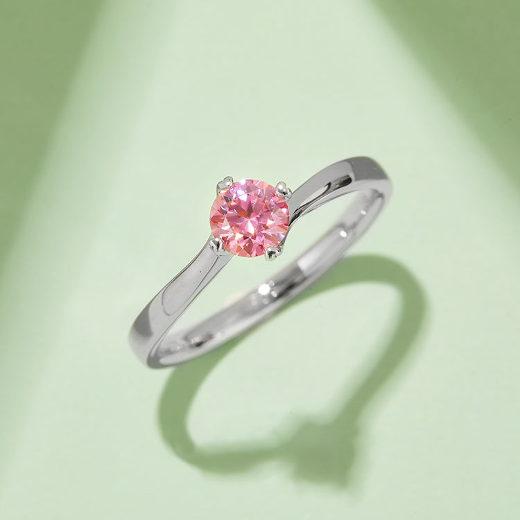 (Four Colours) Moissanite(0.5ct) Stone Ring for Women