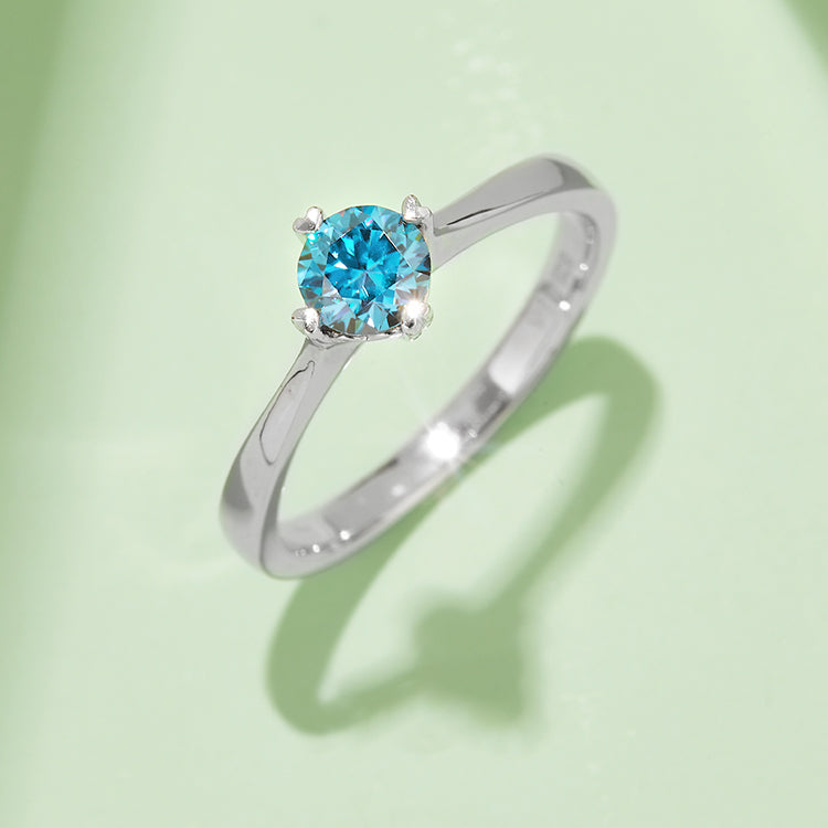 (Four Colours) Moissanite(0.5ct) Stone Ring for Women