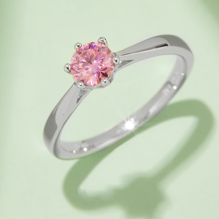 (Four Colours) Moissanite(0.5ct) Stone Ring for Women