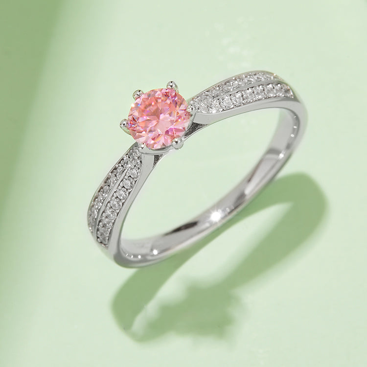 (Four Colours) Moissanite(0.5ct) Stone Ring for Women