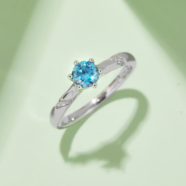 (Four Colours) Moissanite(0.5ct) Stone Ring for Women