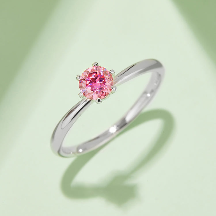 (Four Colours) Moissanite(0.5ct) Stone Ring for Women