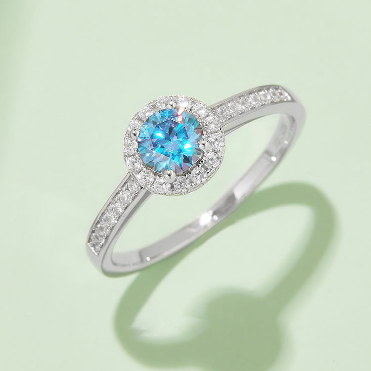 (Four Colours) Round Cut Moissanite (0.5 ct) Soleste Ring for Women