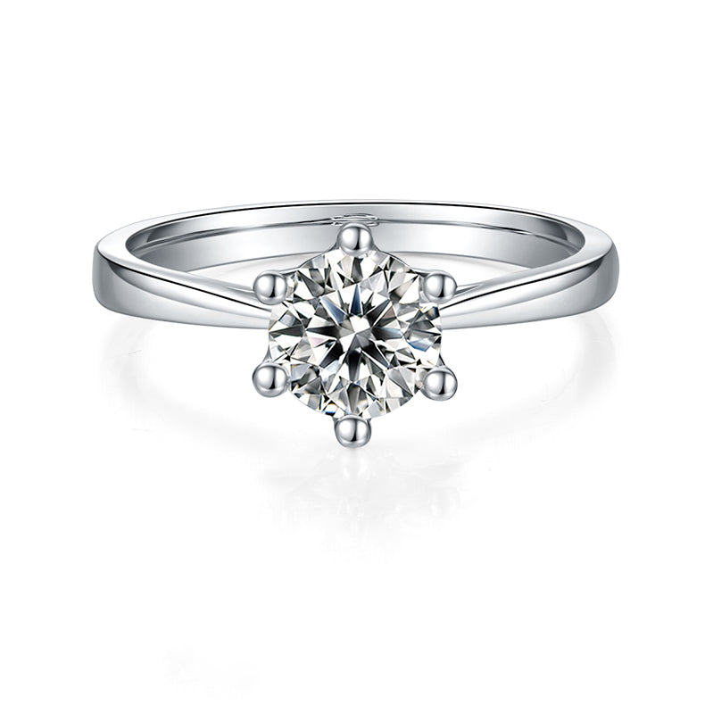 (Four Colours) 1CT Round Cut Moissanite Ring for Women