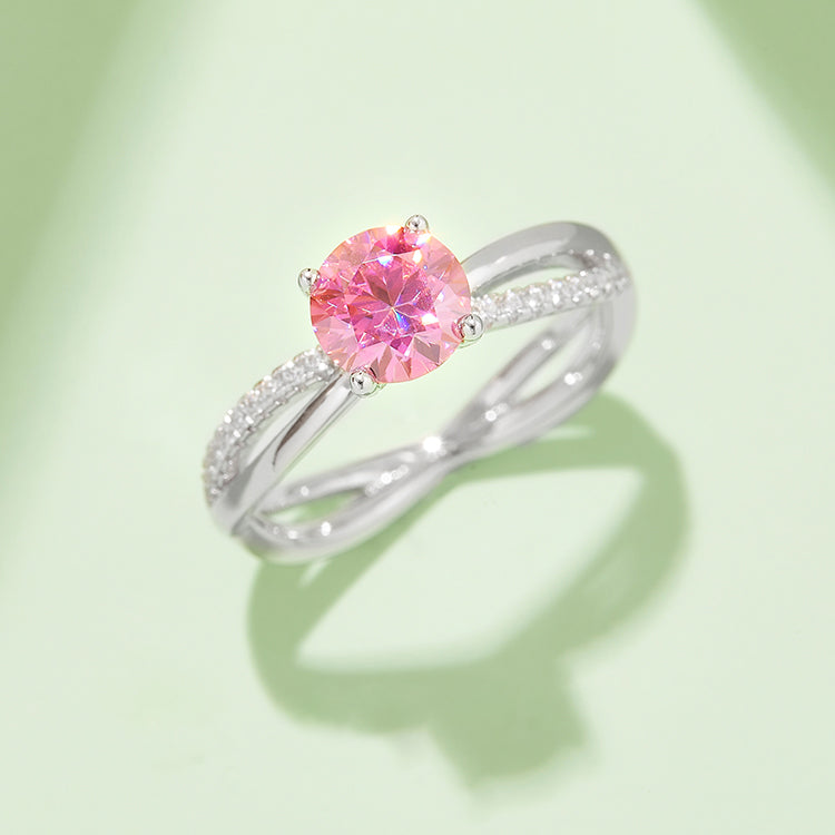 (Four Colours) 1CT Round Cut Moissanite Halo Ring for Women