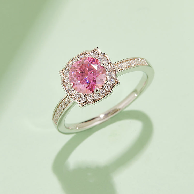 (Four Colours) Round Cut Moissanite (1 ct) Ring for Women