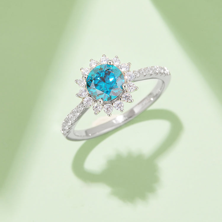 (Four Colours) 1CT Round Cut Moissanite Solitaire Band Ring for Women