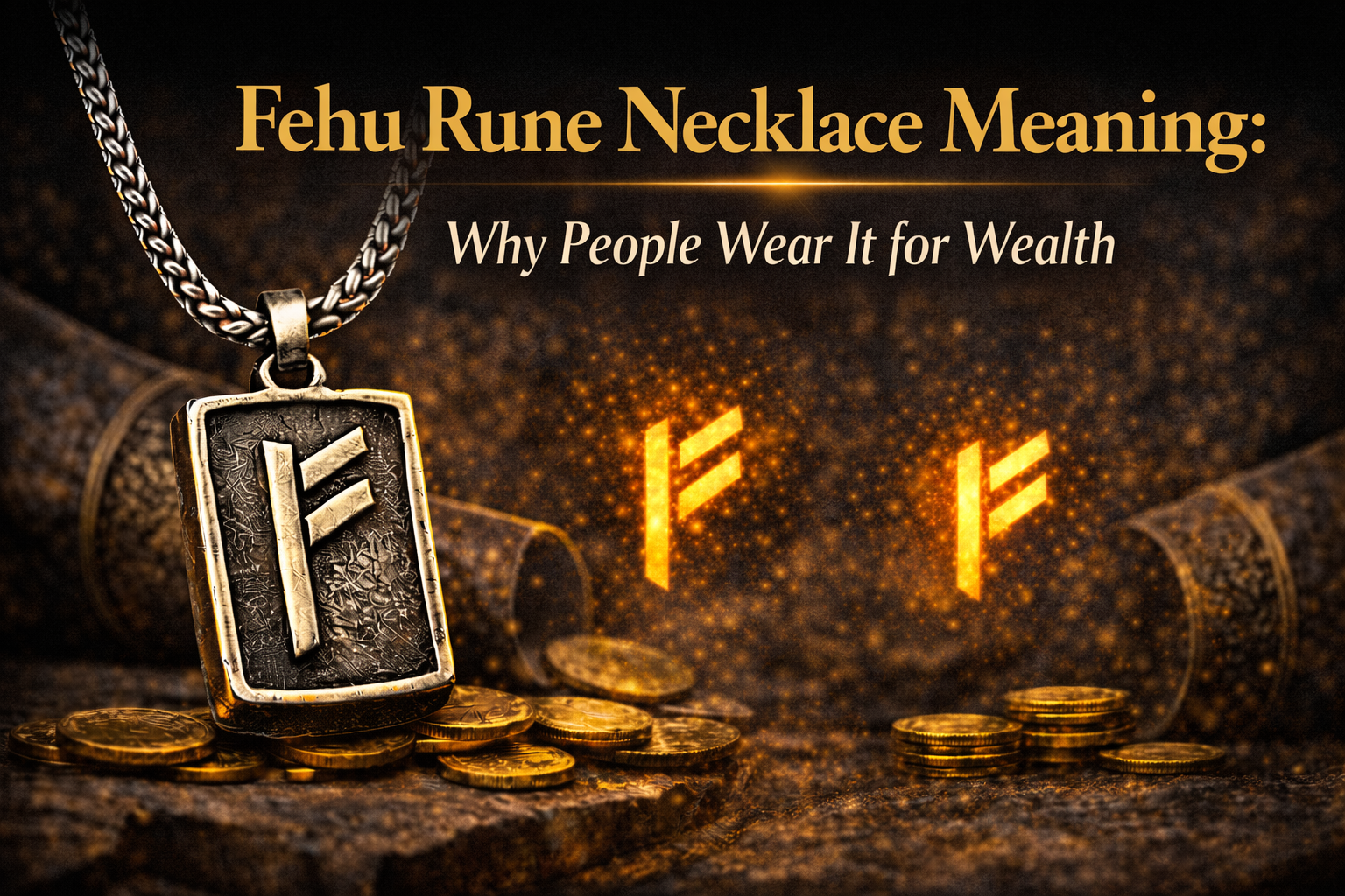 Feihu Rune Fehu Rune Necklace Meaning: Why People Wear It for Wealth – Planderful Shop
