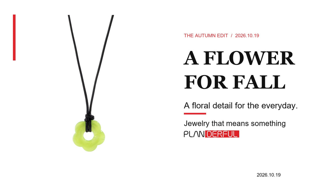 Planderful A Flower for Fall editorial with green floral pendant
