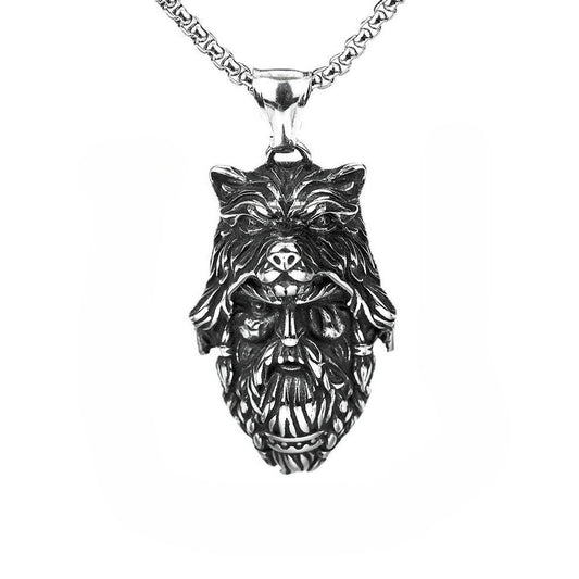 Viking Wolf Head Pendant Titanium Steel For Men Domineering Nordic Jewelry Planderful Shop