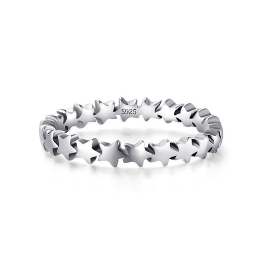 Starry Forest Style S925 Silver Ring for Women