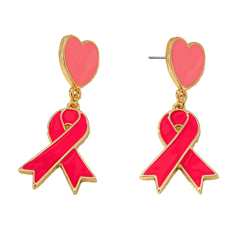 Planderful Vienna Verve Earrings – Elegant Metal Design with Pink Drip Detail