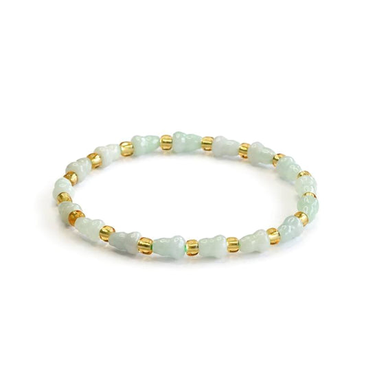 Jadeite Gourd 5*7 mm Beaded Bracelet