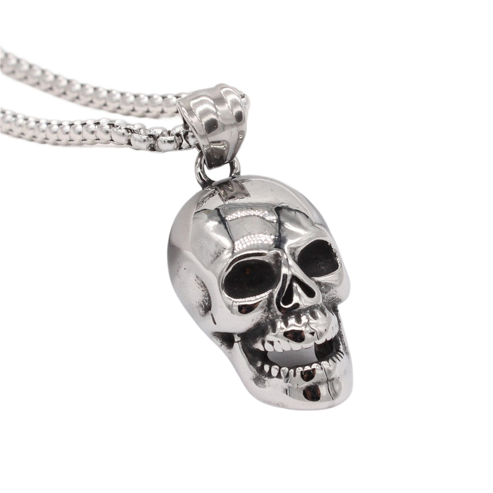 Titanium Steel Skull Pendant Personalized Retro Style For Men And Unisex Jewelry With Protection Statement By Planderful