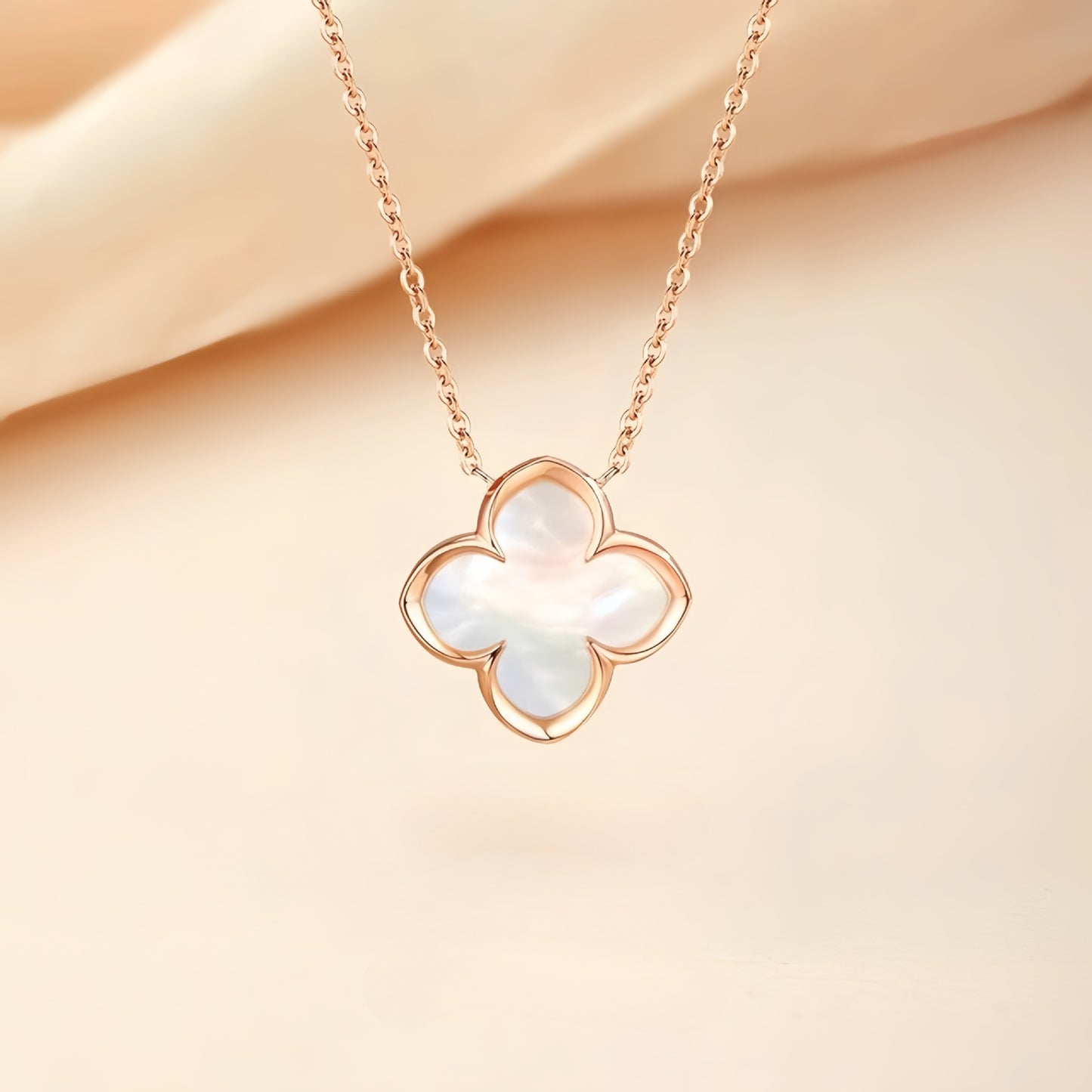 New 925 Sterling Silver Four-Leaf Clover Necklace Women's Summer Jewelry Design