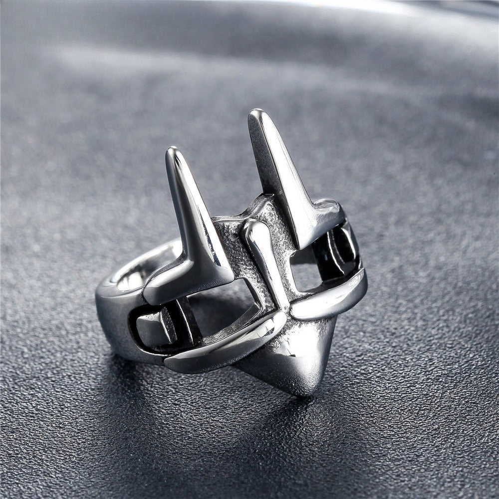 Titanium Steel Alien Helmet Ring