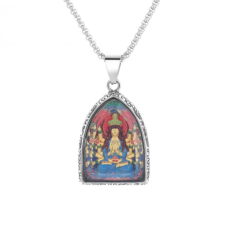 Steel Necklace - Dainty Zodiac Signs Bodhisattva Pendant With Patron Saints Buddha Symbol Planderful Gift