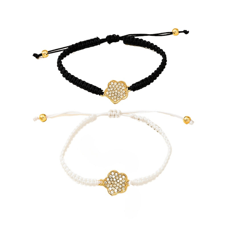 Fashionable Metal Five-Leaf Clover Bracelet Set by Planderful