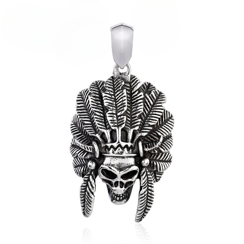 Personalized Men's Titanium Steel Pendant - Indian-Inspired Wholesale Jewelry from Europe and America