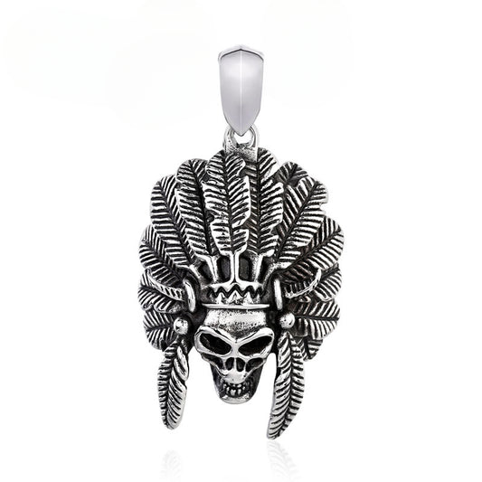 Personalized Men's Titanium Steel Pendant - Indian-Inspired Wholesale Jewelry from Europe and America