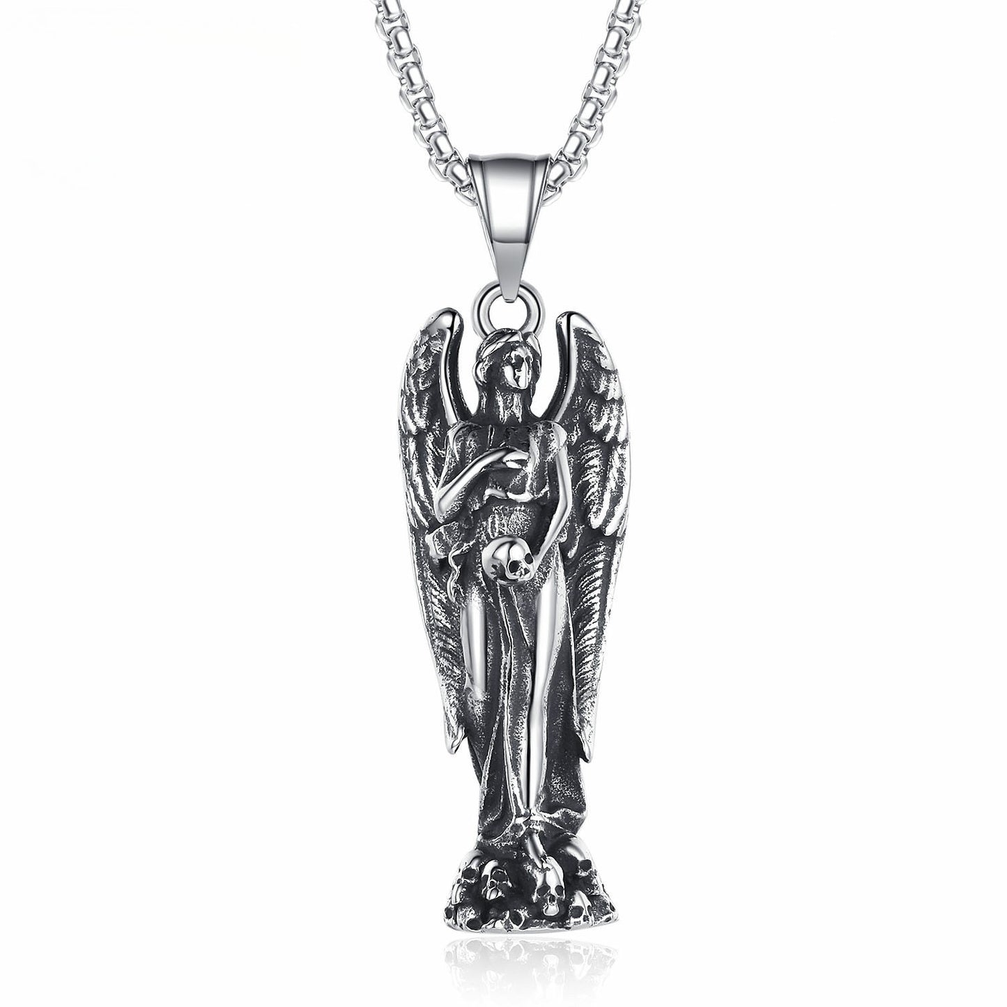Titanium Steel Necklace – Statement Skull Angel