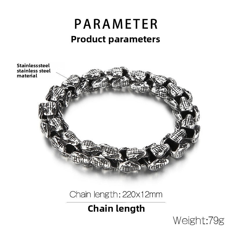 Rock Inlaid Zircon Snake Element Series – Snake Head Bracelet