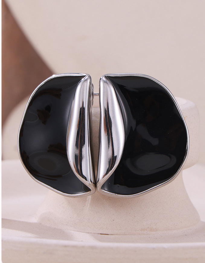 Golden Glaze Design Stud Earrings - Trendy Personalized Jewelry