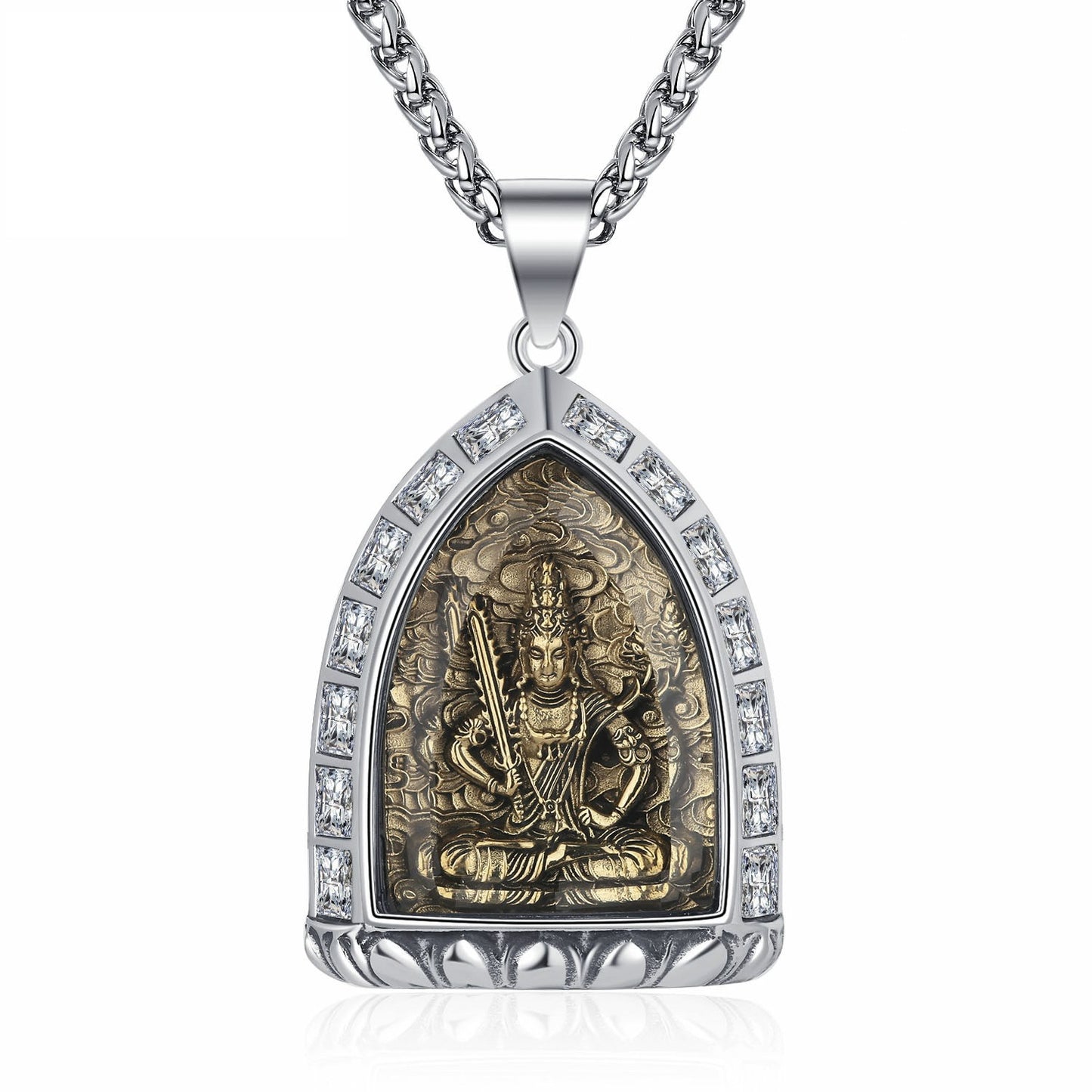 Steel Necklace – Elegant Chinese Buddha Style