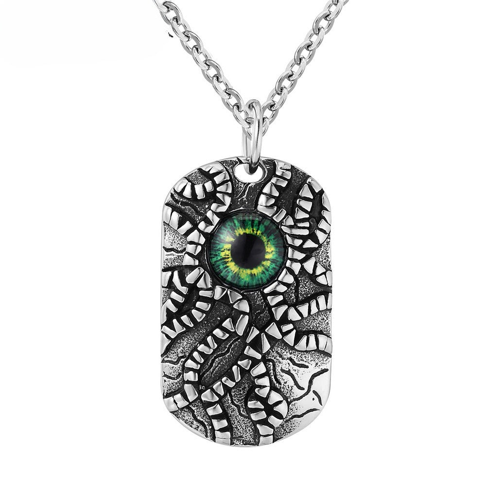 Planderful Personalized Retro Devil's Eye Pendant Necklace For Men And Unisex Titanium Steel Protection Statement