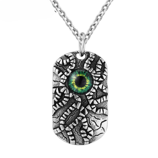 Planderful Personalized Retro Devil's Eye Pendant Necklace For Men And Unisex Titanium Steel Protection Statement